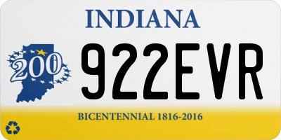 IN license plate 922EVR