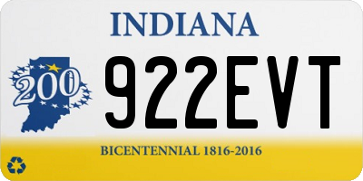 IN license plate 922EVT