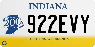 IN license plate 922EVY