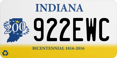 IN license plate 922EWC