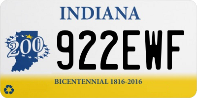 IN license plate 922EWF