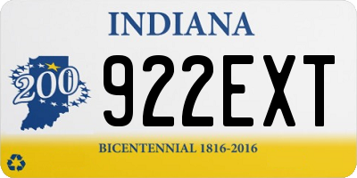 IN license plate 922EXT