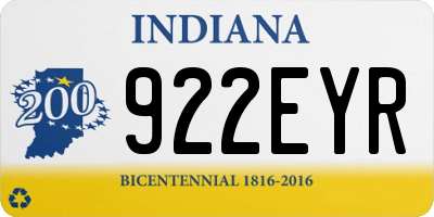 IN license plate 922EYR