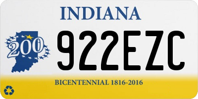 IN license plate 922EZC