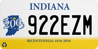 IN license plate 922EZM