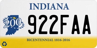 IN license plate 922FAA