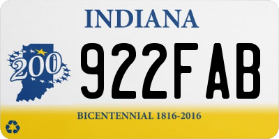 IN license plate 922FAB