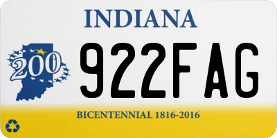 IN license plate 922FAG