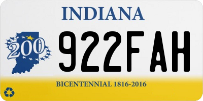 IN license plate 922FAH