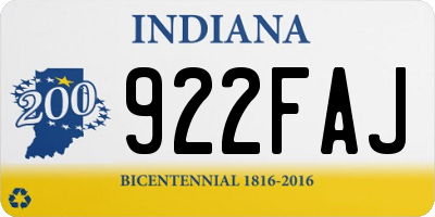 IN license plate 922FAJ