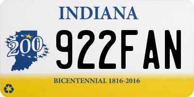 IN license plate 922FAN