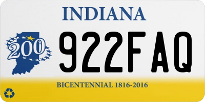 IN license plate 922FAQ