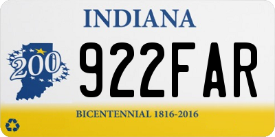 IN license plate 922FAR
