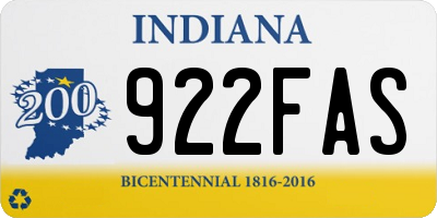IN license plate 922FAS