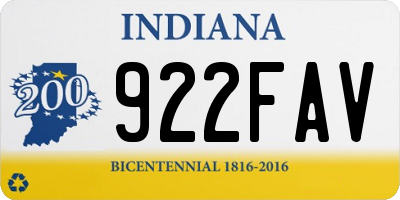IN license plate 922FAV