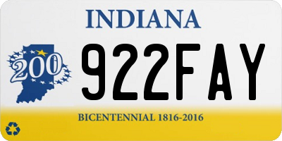 IN license plate 922FAY