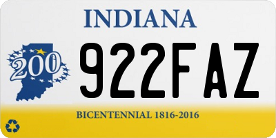 IN license plate 922FAZ