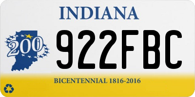 IN license plate 922FBC