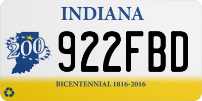 IN license plate 922FBD
