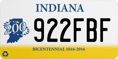 IN license plate 922FBF