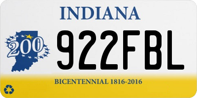 IN license plate 922FBL