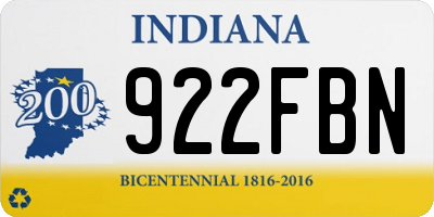 IN license plate 922FBN