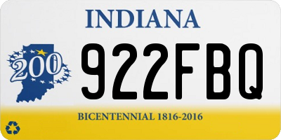 IN license plate 922FBQ