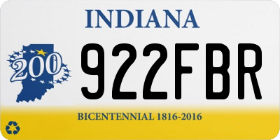 IN license plate 922FBR