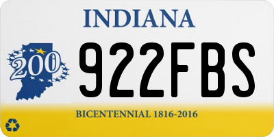 IN license plate 922FBS
