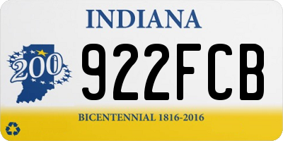 IN license plate 922FCB