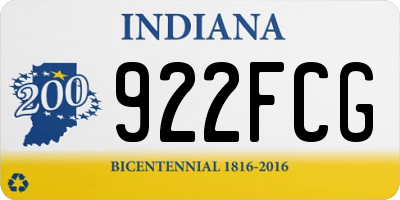 IN license plate 922FCG