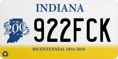 IN license plate 922FCK