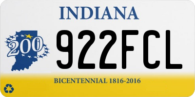 IN license plate 922FCL