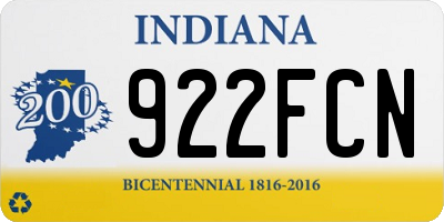 IN license plate 922FCN