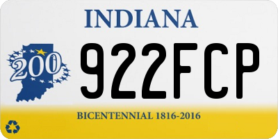 IN license plate 922FCP