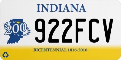IN license plate 922FCV
