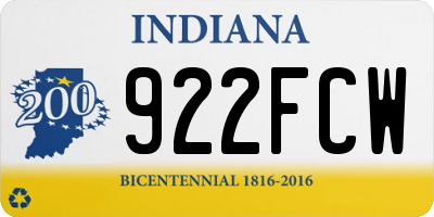 IN license plate 922FCW