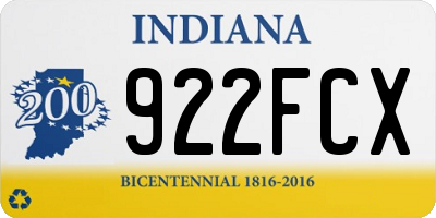 IN license plate 922FCX