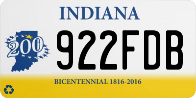 IN license plate 922FDB