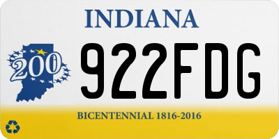 IN license plate 922FDG