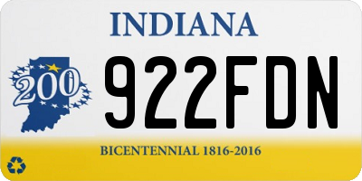 IN license plate 922FDN