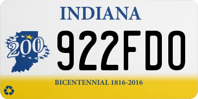 IN license plate 922FDO