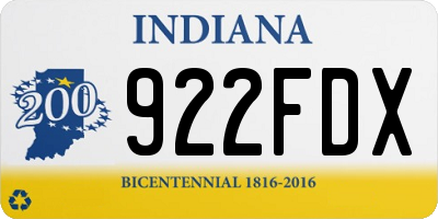 IN license plate 922FDX