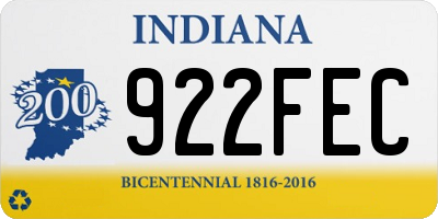 IN license plate 922FEC