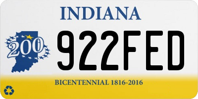 IN license plate 922FED