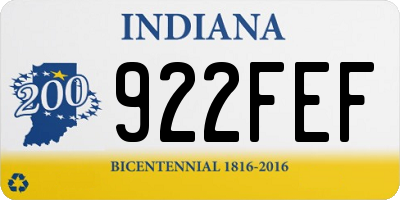 IN license plate 922FEF