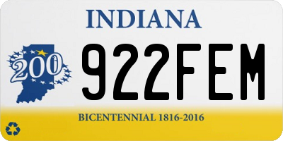 IN license plate 922FEM