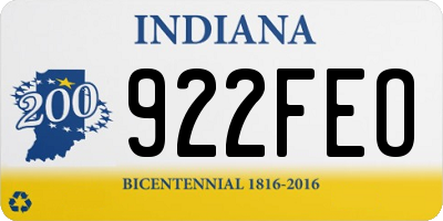 IN license plate 922FEO