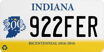 IN license plate 922FER