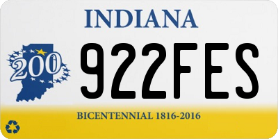 IN license plate 922FES
